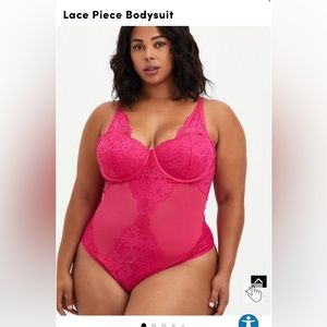 Torrid Hot Pink Thong Lace / Mesh Body Suit - Size 2